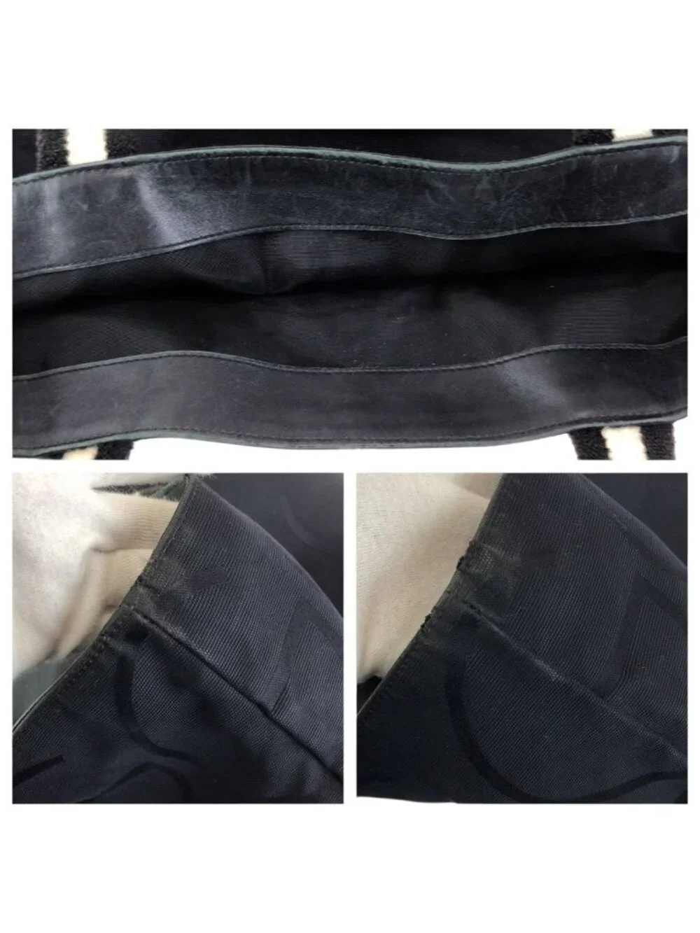 Gucci G Logo Black White Canvas Tote Bag